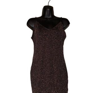 Haute Monde Black and Gold Mini Dress